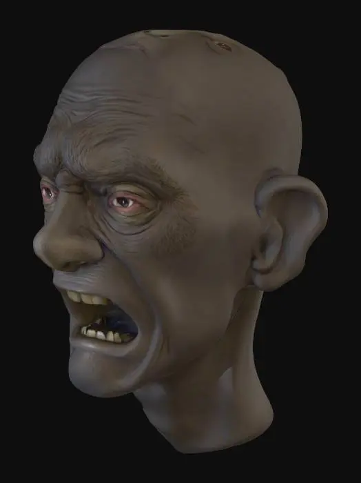 3D model for a human face mask representing the sin of sloth

