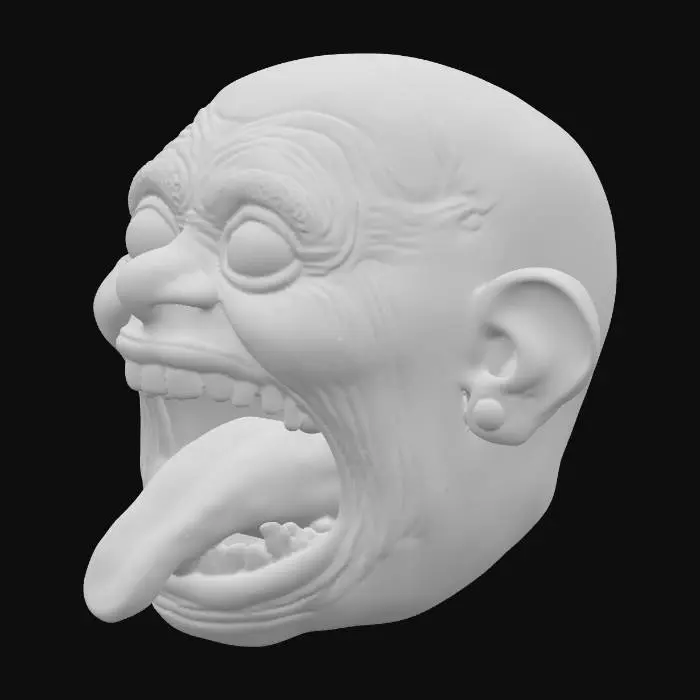 3D model for a human face mask representing the sin of gluttony


