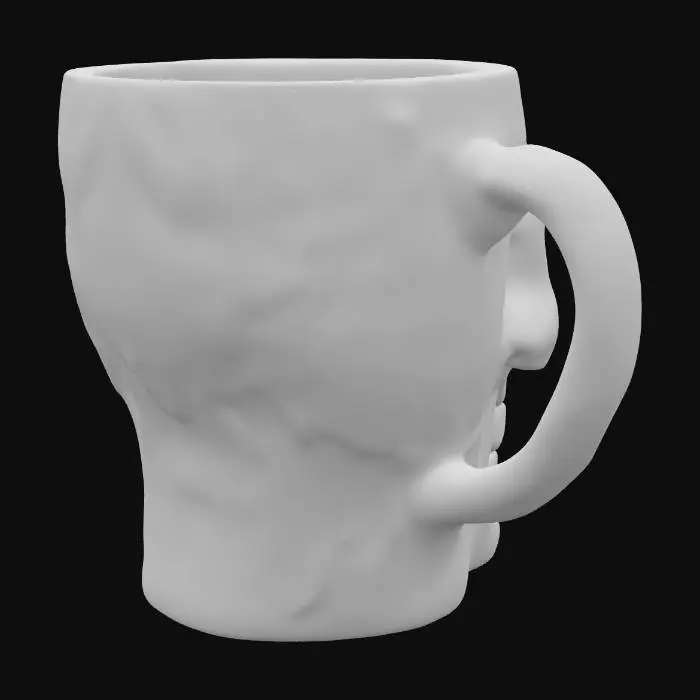 3D model for human skull coffee mug one handle 
