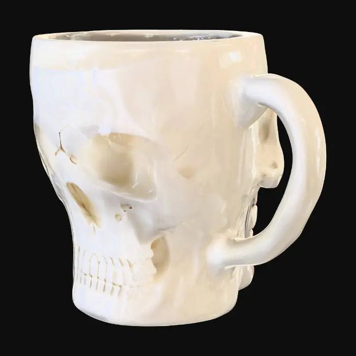 3D model for human skull coffee mug one handle 
