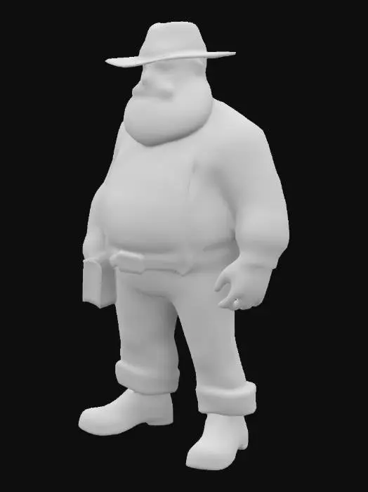 3D model for classic lumberjack with a thick beard that is holding the bible in his right hand