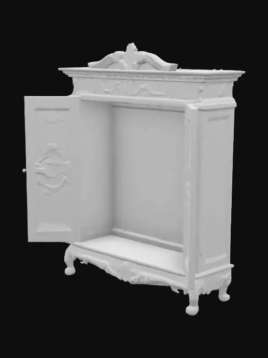 3D model for An empty antique Wardrobe with no doors