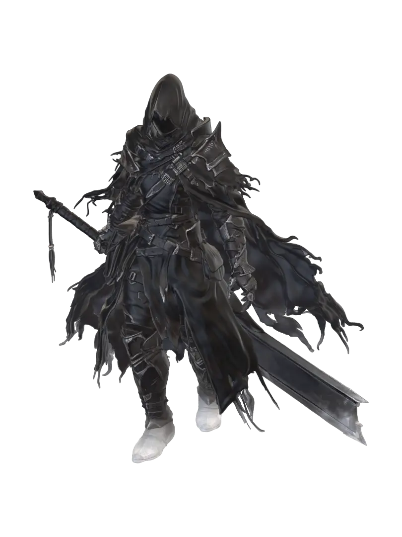 The Shadowbound Knight - Vigilante 3D model, vytvořený pomocí AI