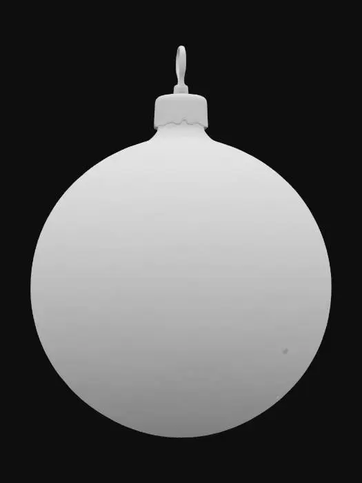 3D model for Imagine a Christmas ornament, the ball part is shiny red, the hook in metallic silver, #ChristmasAdventure#