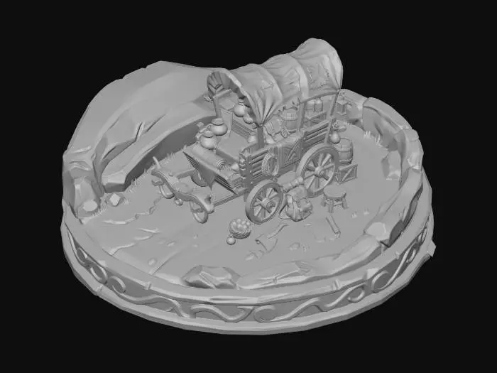 3D model for wooden wagon