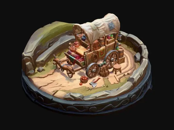 3D model for wooden wagon