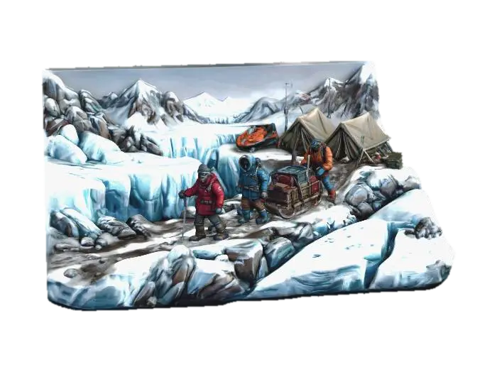 Icebound Expedition 3D model, vytvořený pomocí AI
