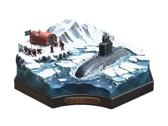 Antarctic Expedition 3D model, vytvořený pomocí AI