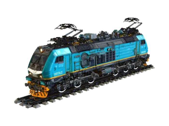 Blue Thunder on the Rails - Locomotive 3D model, vytvořený pomocí AI