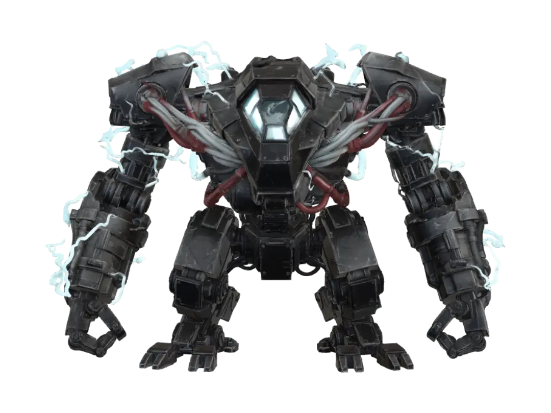 Thunderstorm Mech - Stormy 3D model, vytvořený pomocí AI