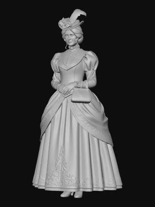 3D model for Blue Velvet Ballgown