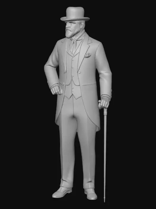 3D model for Dapper Gentleman in Pinstripes