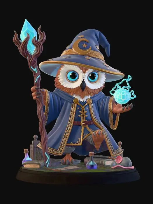 3D model for Owl Wizard in the Grand Library