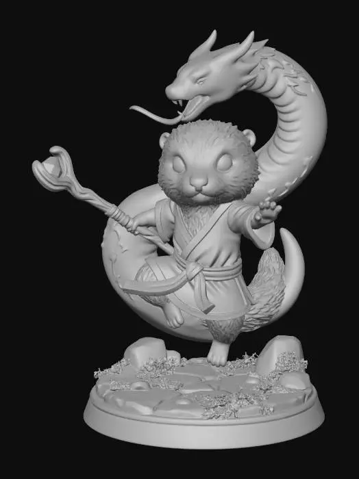 3D model for Otter Monk and the Water Dragon