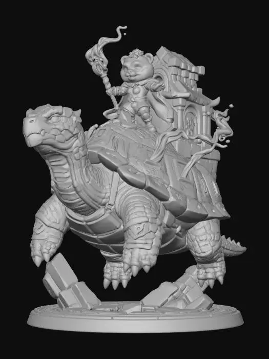 3D model for Panda Mage on the Runic Turtle