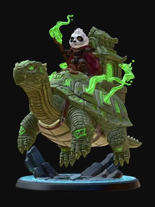 3D model for Panda Mage on the Runic Turtle