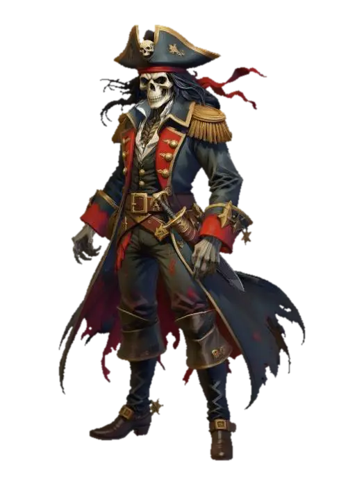 Captain Skullbeard - Villain-3D-modell, genererad av AI
