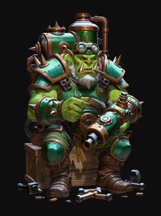 3D model for Steampunk Orc Tinkerer