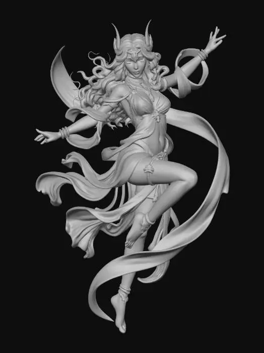 3D model for Celestial Dancer in a Silver Veil