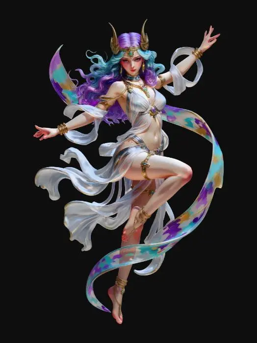 3D model for Celestial Dancer in a Silver Veil