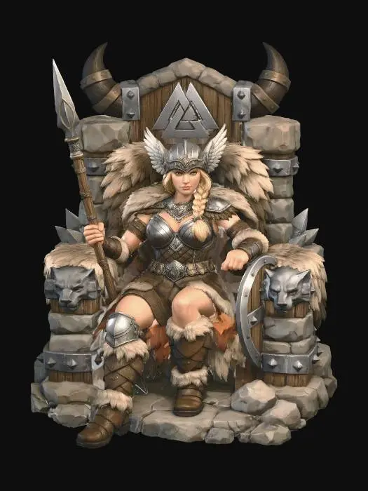 3D model for Valkyrie on the Stone Throne