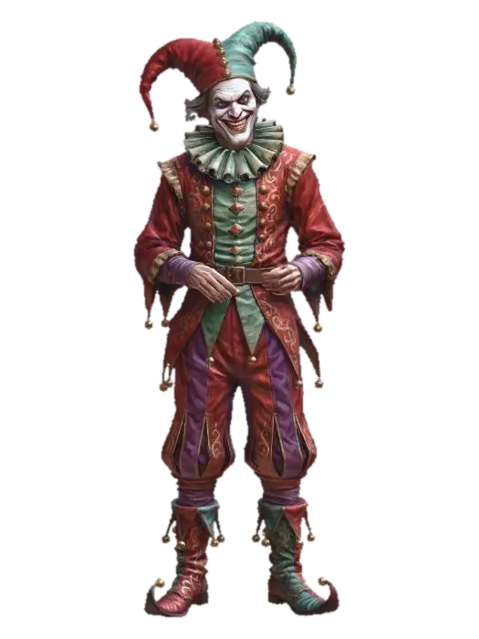 Crimson Teal Jester - Villain-3D-modell, genererad av AI