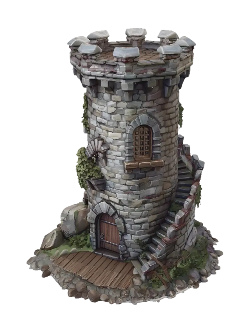 Ivybound Stone Tower - Ivy 3D model, vytvořený pomocí AI