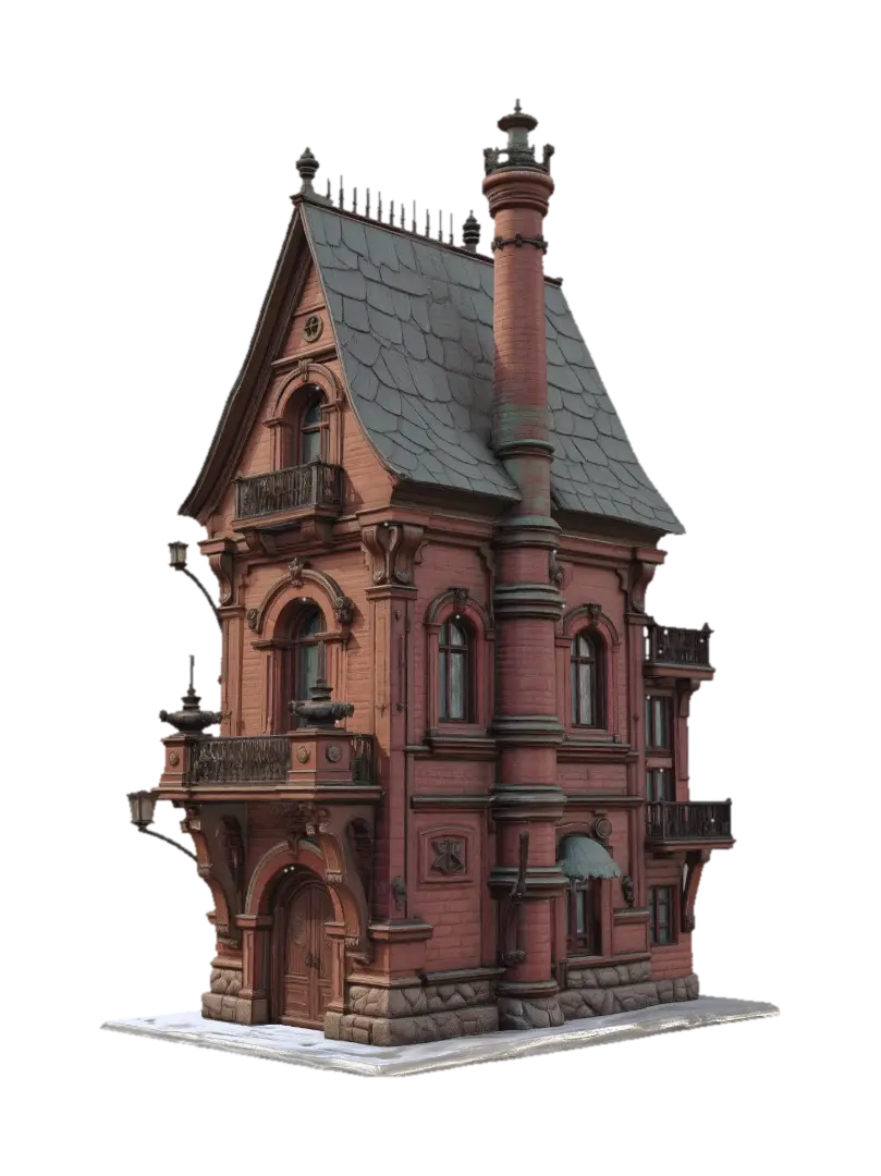 Old Ornate House - Wood 的 AI 生成 3D 模型