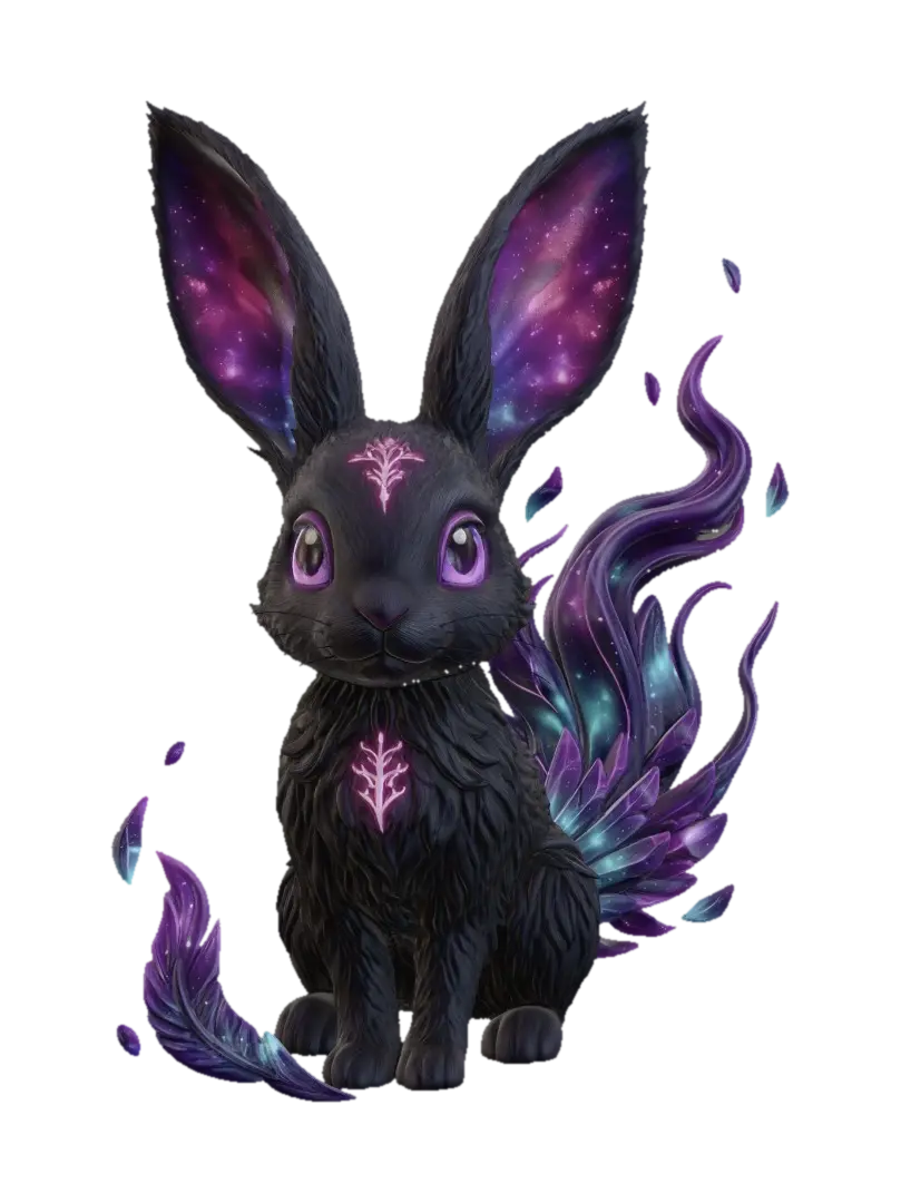 Nebula Hare 3D model, vytvořený pomocí AI