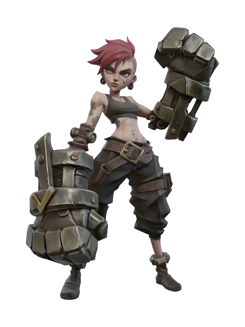 Brass Fisted Brawler 3D model, vytvořený pomocí AI