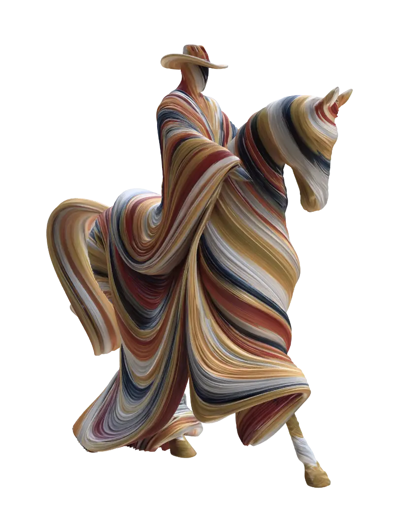 Rainbow Spiral Dancer - Dance model 3D, wygenerowany przez AI