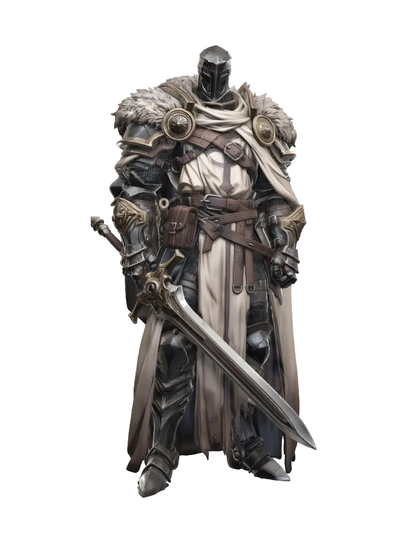 Ironclad Oathbearer 3D model, vytvořený pomocí AI