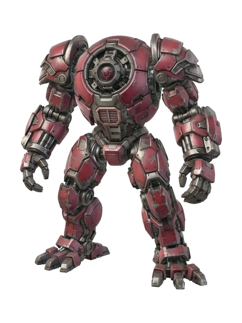 Crimson Ironclad 3D model, vytvořený pomocí AI