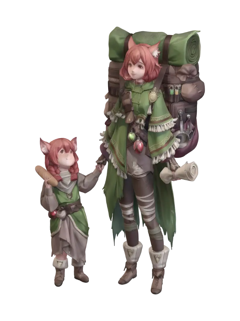 Wanderers of the Green Road - Journey 3D model, vytvořený pomocí AI