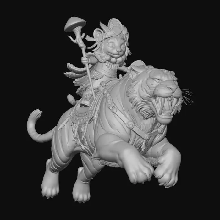 3D model for Emerald Rider on the White Tiger