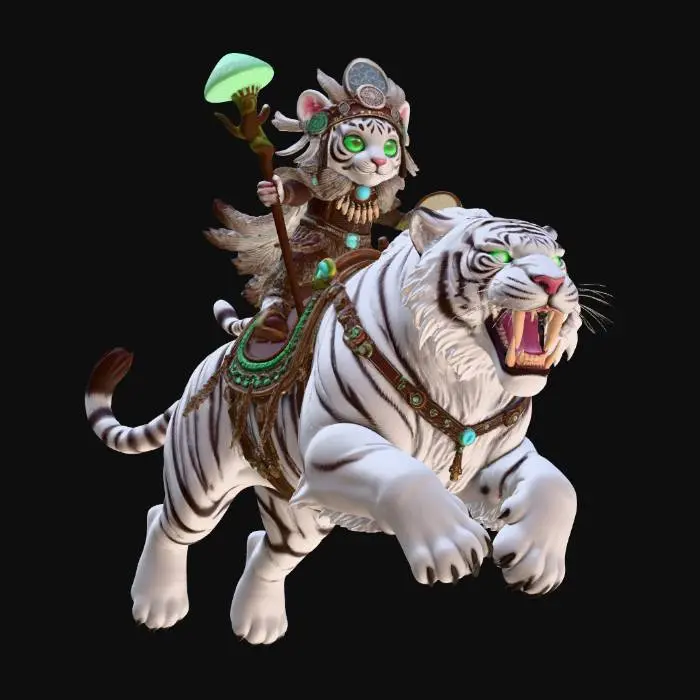 3D model for Emerald Rider on the White Tiger