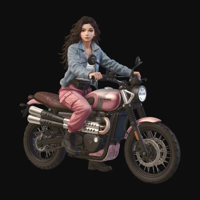 3D model for Rosy Rider on a Motorbike