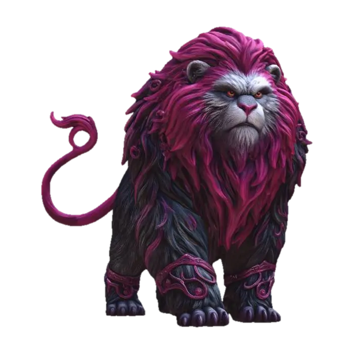 Magenta Mane Monarch 3D model, vytvořený pomocí AI