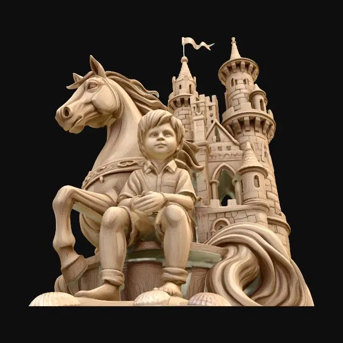 3D model for Dreams in the Sand: A Castle, a Boy, and a Horse
