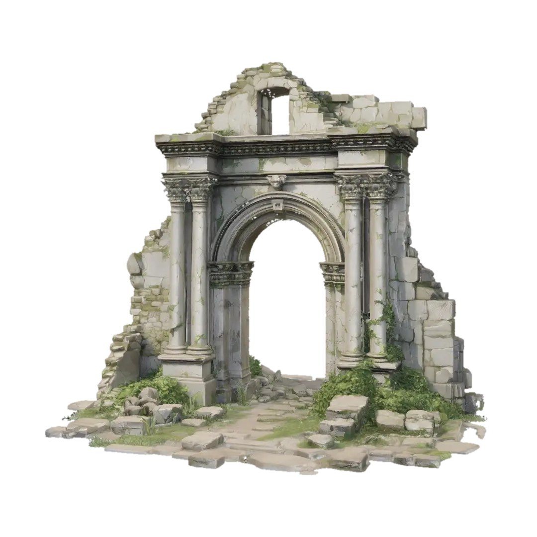 Ruined Archway by kaesar3d — made with Meshy AI 3D generator, free FBX OBJ GLB STL download