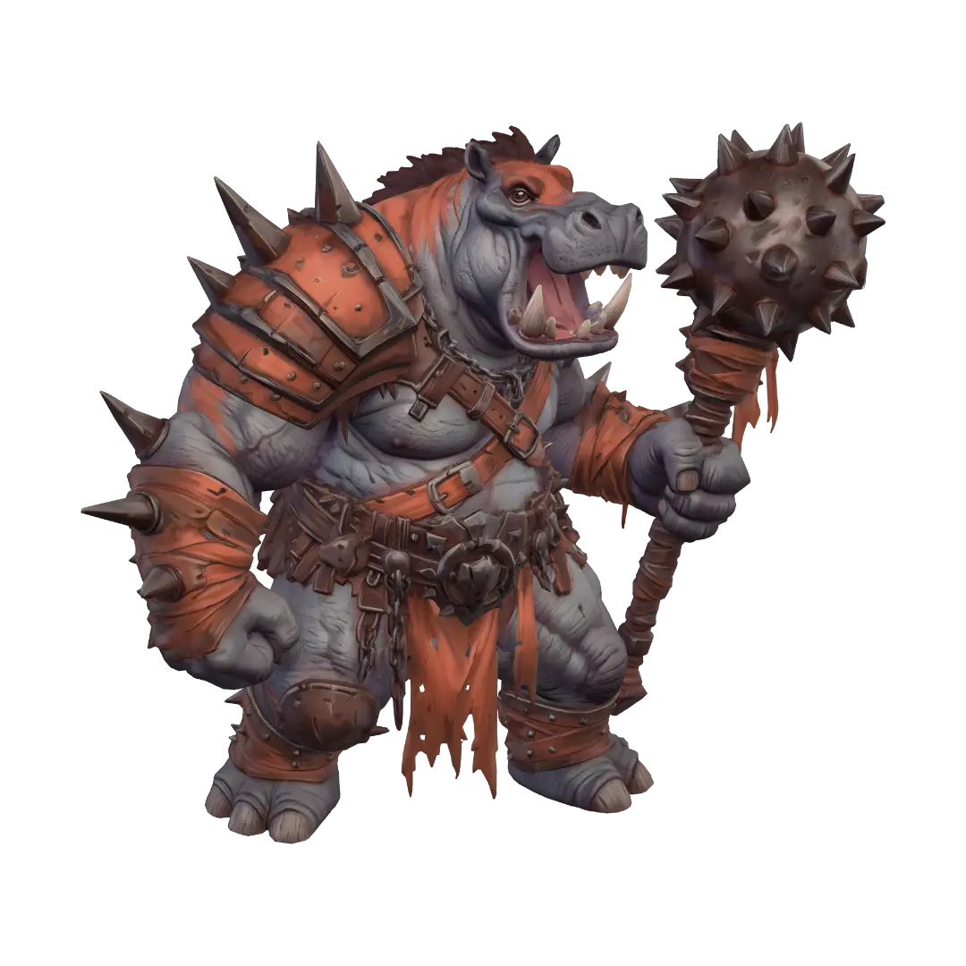 Ogre Warrior - Brawler 3D model, vytvořený pomocí AI