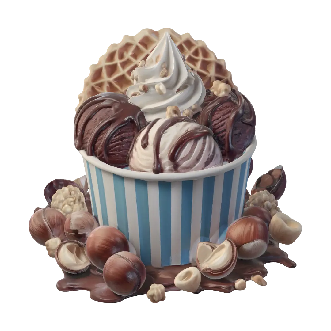 Creamy Peak Sundae - Ice Cream 3D model, vytvořený pomocí AI