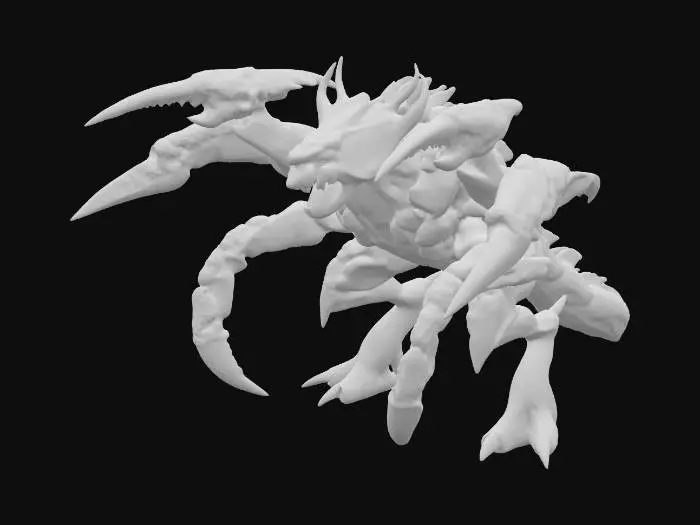 3D model for A crab body with snake heads instead of claws and snake tails instead of legs. A+ nightmare fuel.