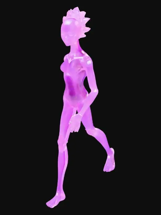 3D model for A small humanoid figure made of sparkling purple crystal