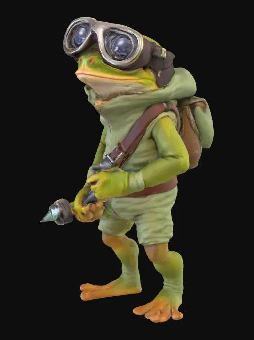 3D model for A small, determined Toad in giant goggles