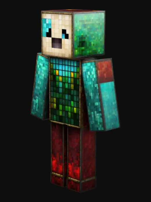 3D model for MineCraft, Stained Glass, Ultra Realistic, Full Body