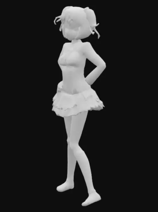 3D model for Anime Character in School Uniform