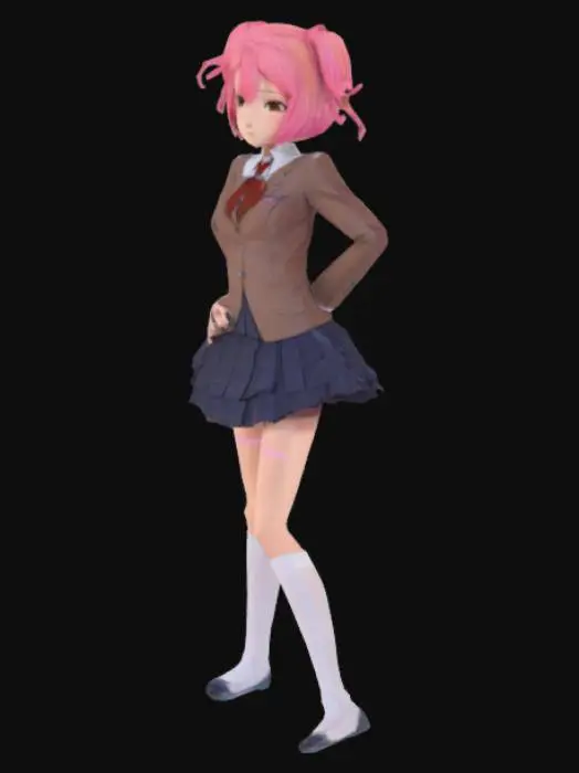 3D model for Anime Character in School Uniform