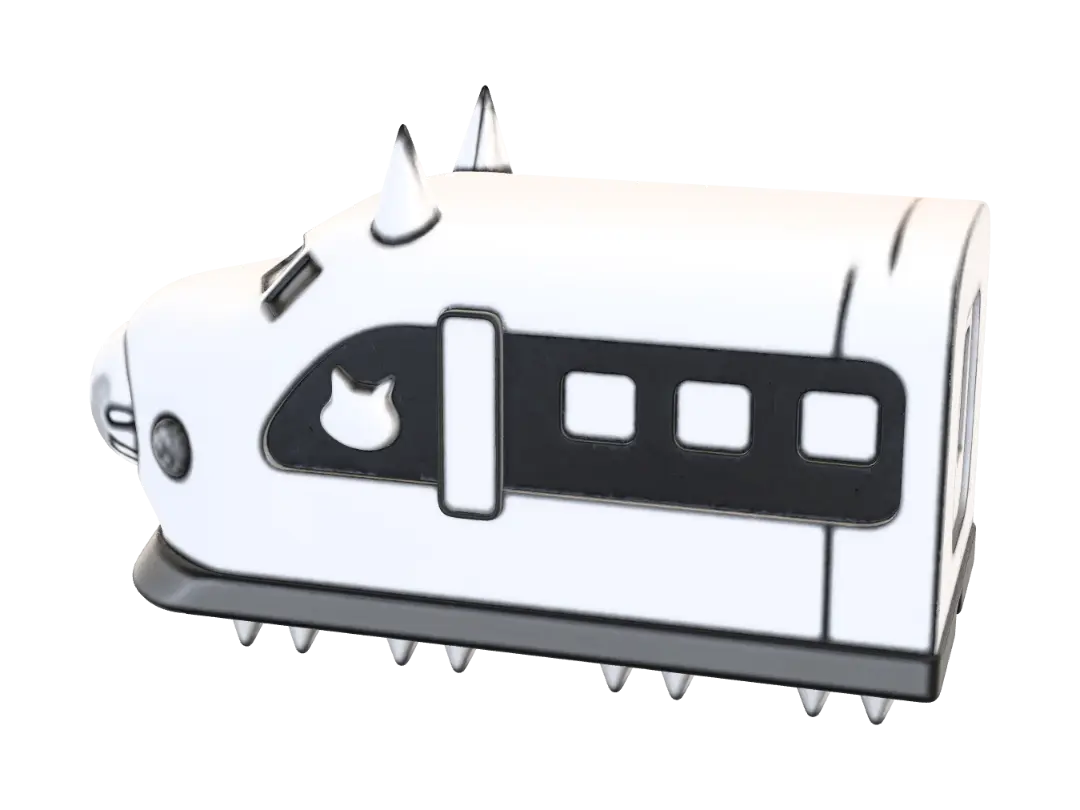 battle cats express cat - Spike 3D model, vytvořený pomocí AI