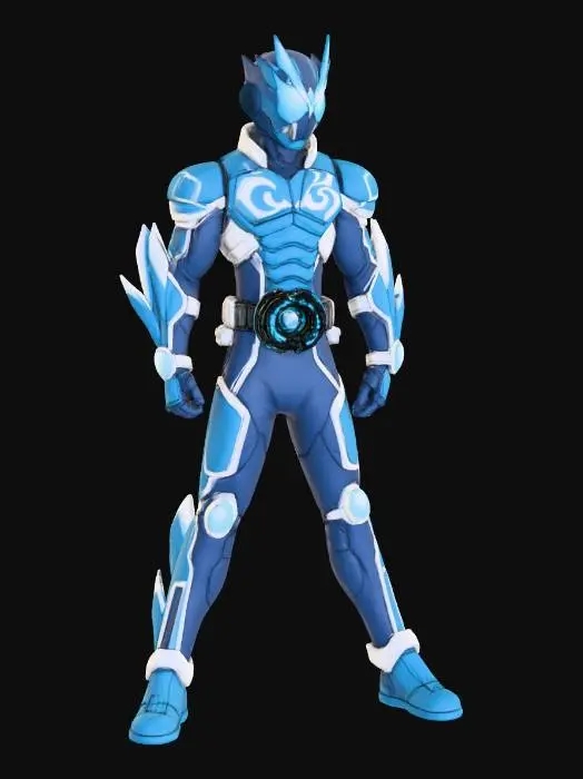 3D model for Blue Cyber Warrior